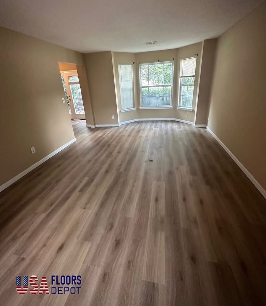 A room with a floor installed by USA Floors Depot LLC